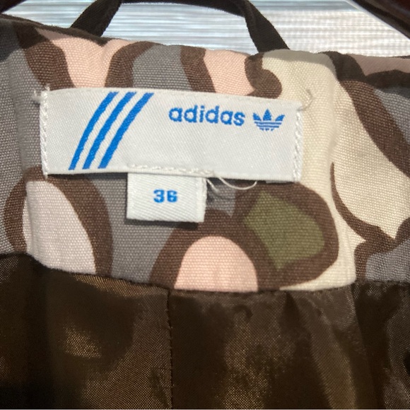 Adidas Originals Safety Brown Pink Trefoil Button Up Jacket w/o Belt S - Picture 4 of 8